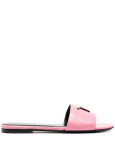Logo-plaque crocodile-effect sandals